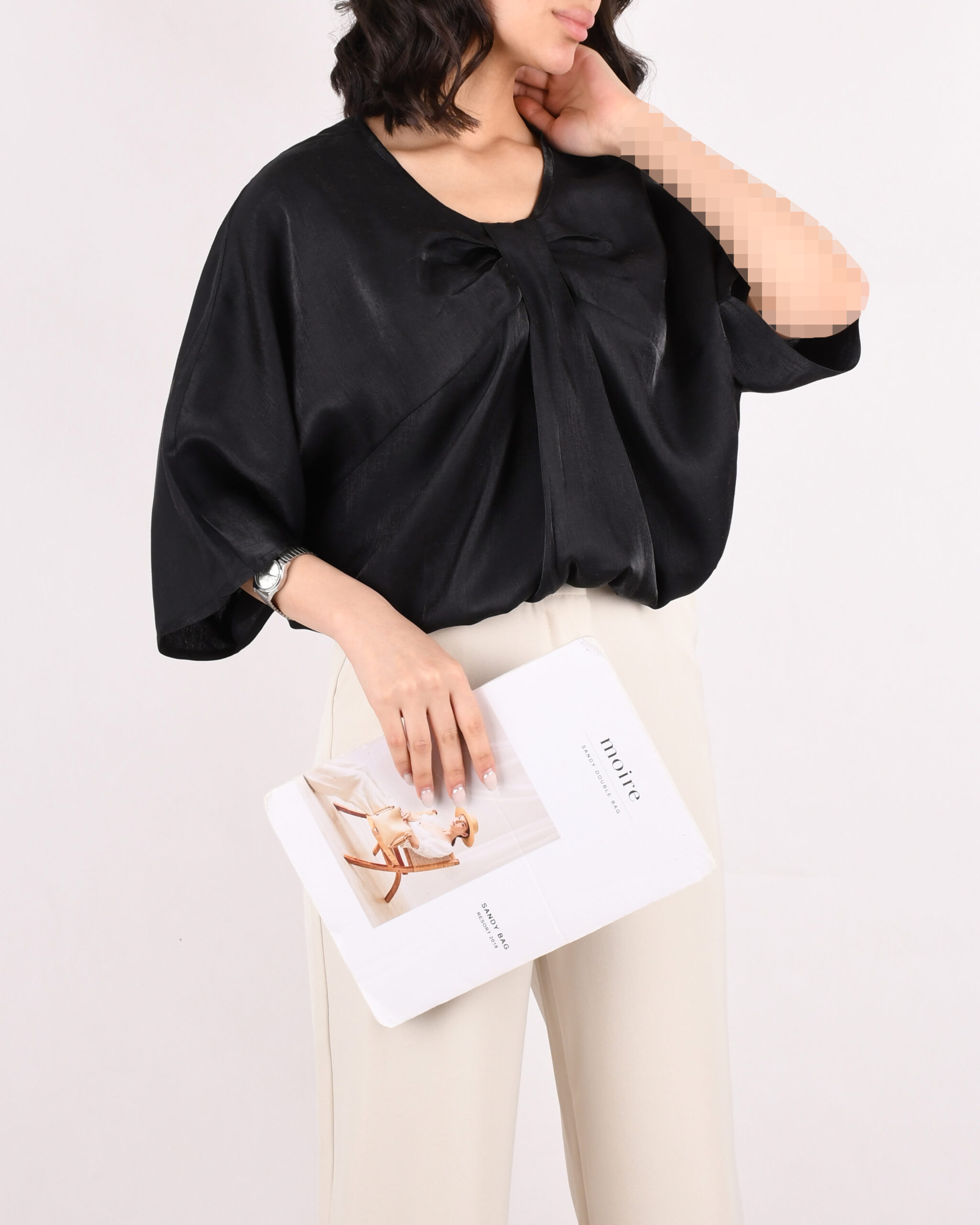 شومیز جلو پاپیون W0095