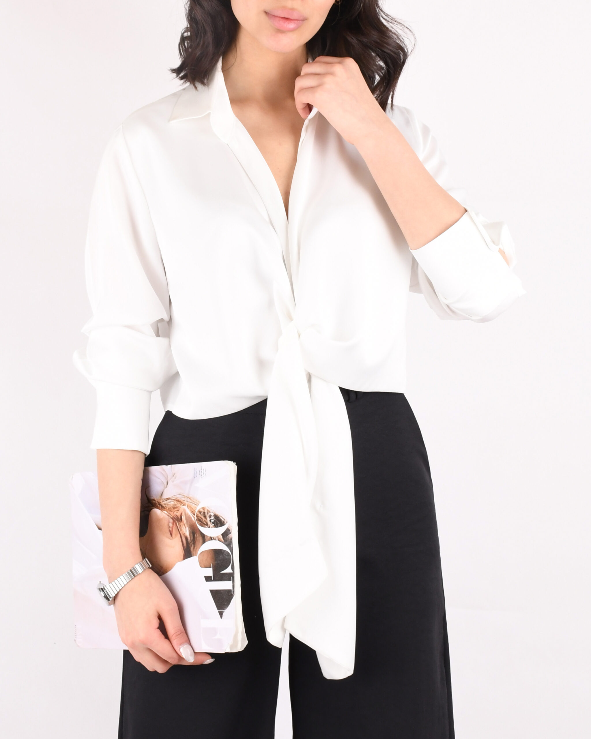 شومیز کراپ جلو گره W0073