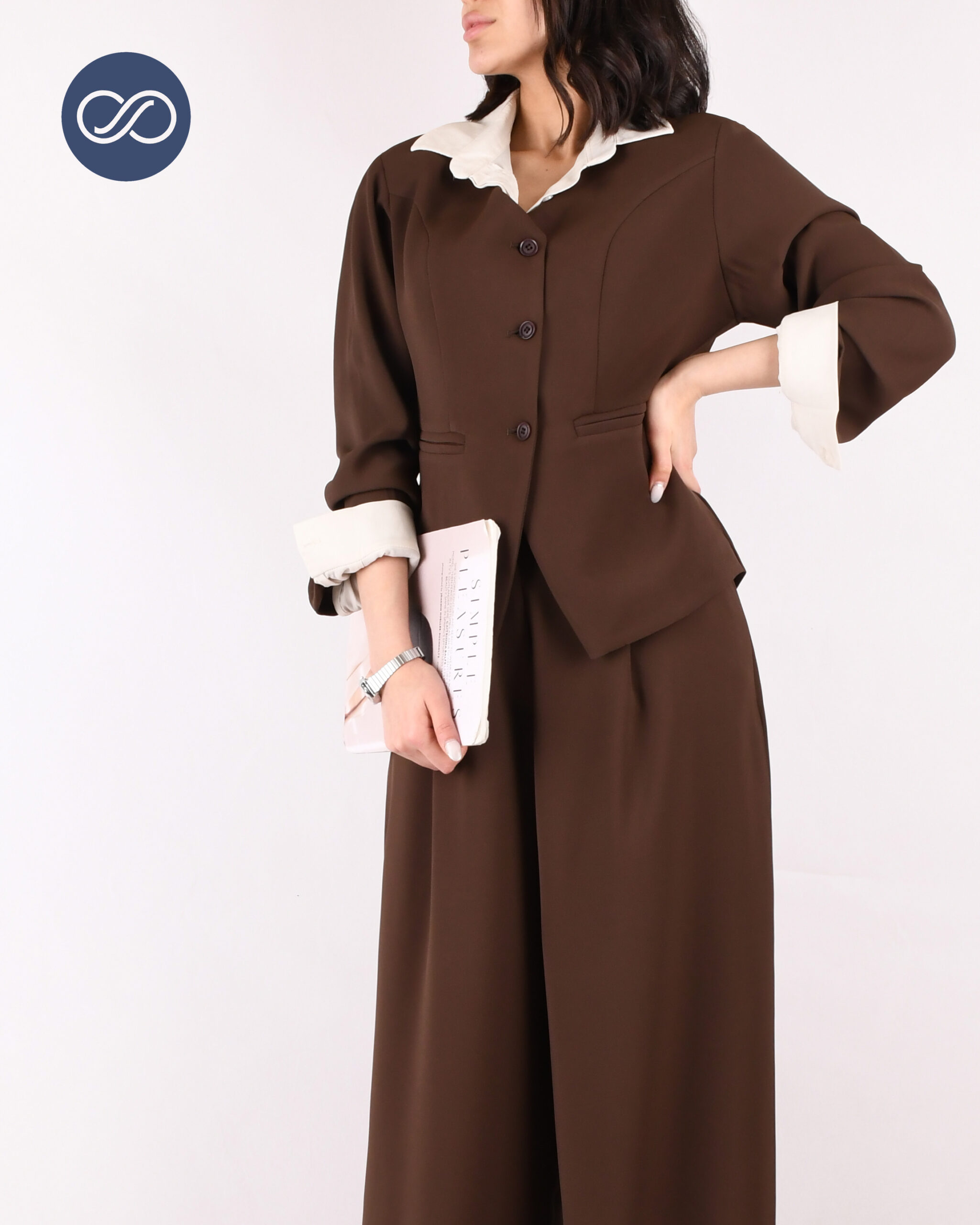 کت و شلوار کمربند دار G00126