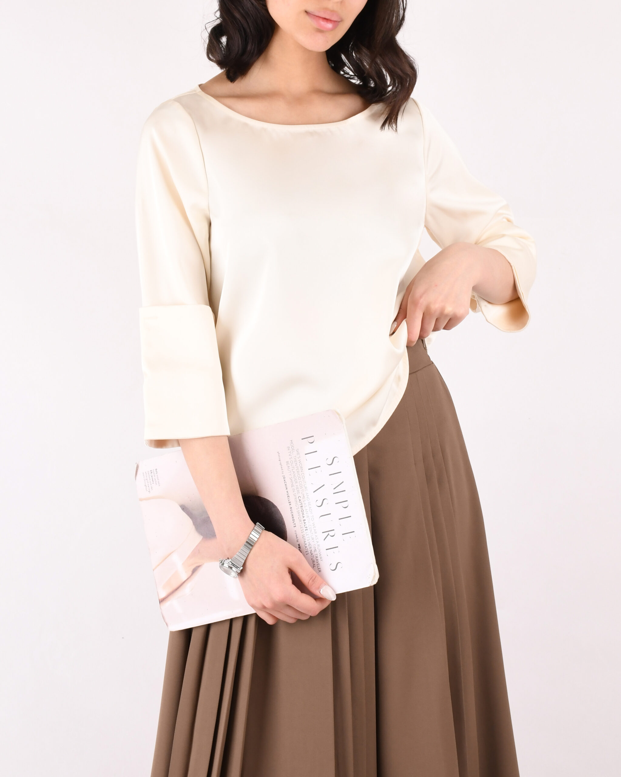 شومیز ساتن آستین سه ربع G00106