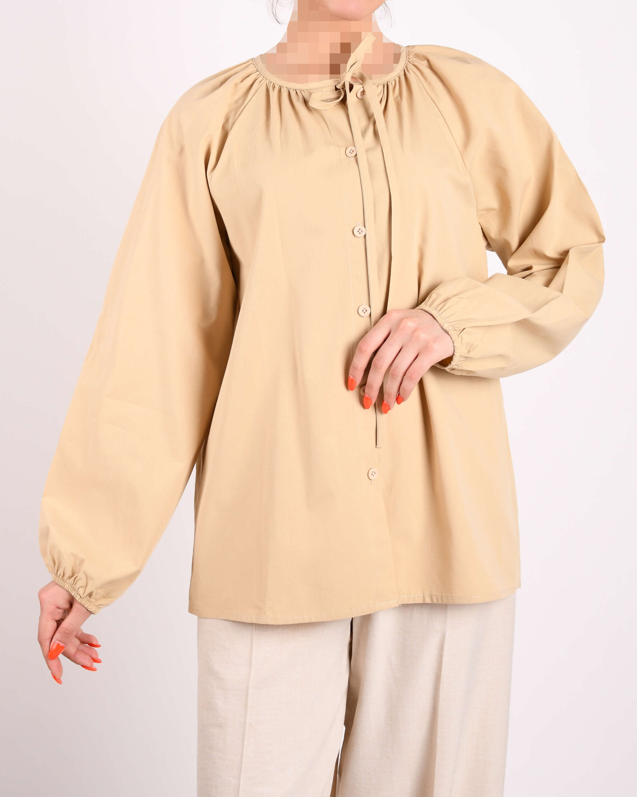 شومیز یقه بند دار R00418