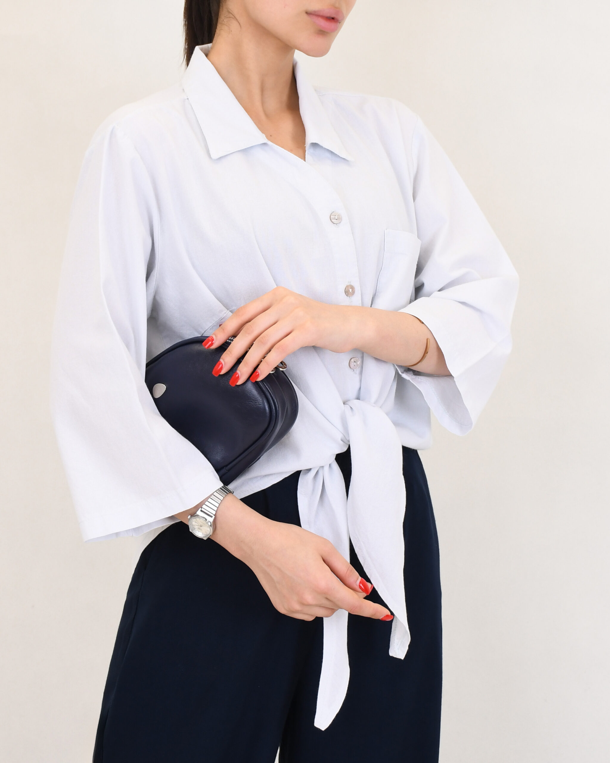 شومیز جلو گره لینن G00475