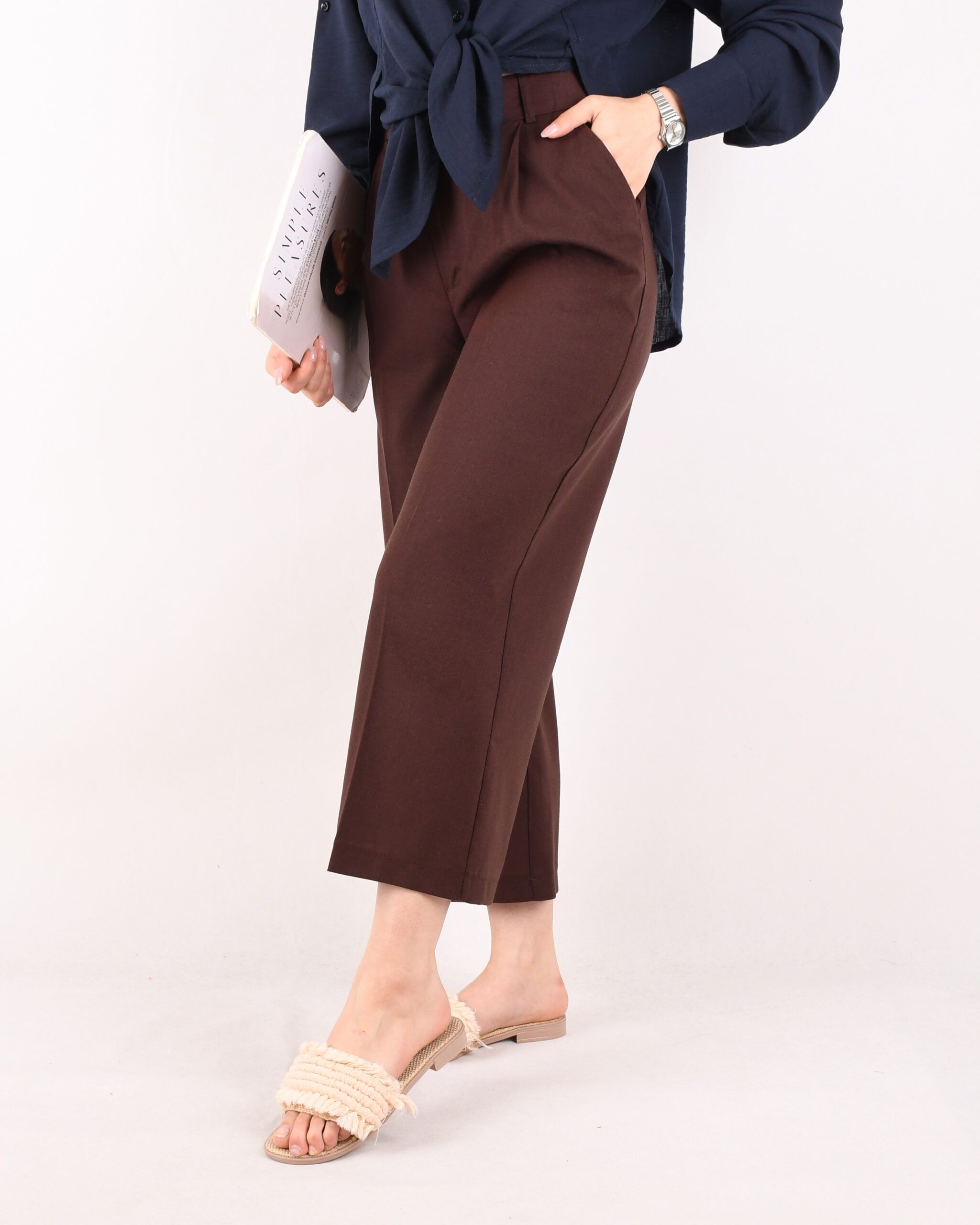 شلوار لینن واید G00565